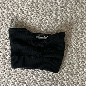 Front twist bandeau knit crop top